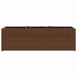vidaXL Garden Planter with 3 Pots Flower Pot Planter Pot Brown Poly Rattan - Additional view 4