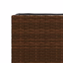 vidaXL Garden Planter with 3 Pots Flower Pot Planter Pot Brown Poly Rattan - Additional view 9