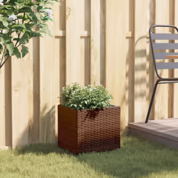 vidaXL Garden Planter Outdoor Flower Pot Patio Planter Pot Brown Poly Rattan - Additional view 2