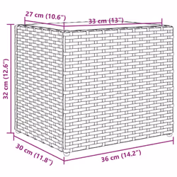 vidaXL Garden Planter Outdoor Flower Pot Patio Planter Pot Brown Poly Rattan - Additional view 3