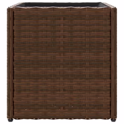 vidaXL Garden Planter Outdoor Flower Pot Patio Planter Pot Brown Poly Rattan - Additional view 5