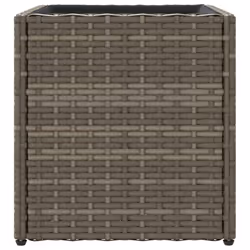 vidaXL Garden Planter Outdoor Flower Pot Patio Planter Pot Grey Poly Rattan - Additional view 5