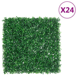 vidaXL Artificial Shrub Leaf Fence Privacy Fence ScreenÂ 24 pcs Green 50x50 cm