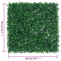 vidaXL Artificial Shrub Leaf Fence Privacy Fence ScreenÂ 24 pcs Green 50x50 cm