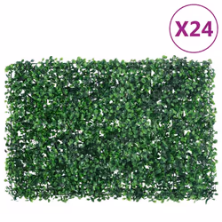 vidaXL Artificial Shrub Leaf Fence Privacy Fence Screen 24 pcs Green 40x60 cm
