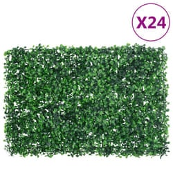 vidaXL Artificial Shrub Leaf Fence Privacy Fence ScreenÂ 24 pcs Green 40x60 cm