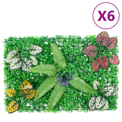 vidaXL Artificial Plant Fence Garden Privacy Fence ScreenÂ 6 pcs Green 40x60 cm