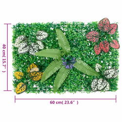 vidaXL Artificial Plant Fence Garden Privacy Fence ScreenÂ 24 pcs Green 40x60cm