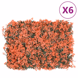 vidaXL Artificial Maple Leaf Fence Privacy Screen 6 pcs Light Red 40x60 cm