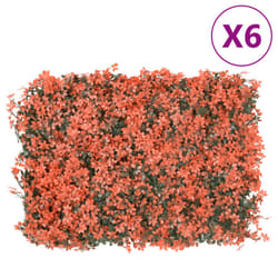 vidaXL Artificial Maple Leaf Fence Privacy ScreenÂ 6 pcs Light Red 40x60 cm