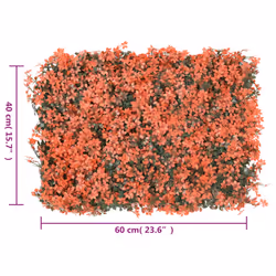 vidaXL Artificial Maple Leaf Fence Privacy ScreenÂ 24 pcs Light Red 40x60 cm