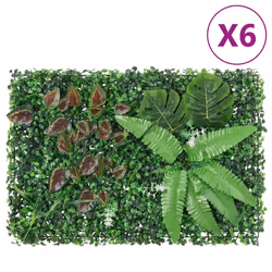 vidaXL Artificial Plant Fence Garden Privacy Fence ScreenÂ 6 pcs Green 40x60 cm