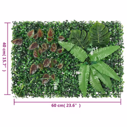 vidaXL Artificial Plant Fence Garden Privacy Fence ScreenÂ 6 pcs Green 40x60 cm