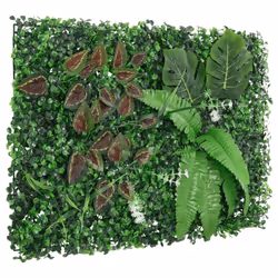 vidaXL Artificial Plant Fence Garden Privacy Fence ScreenÂ 24 pcs Green 40x60cm