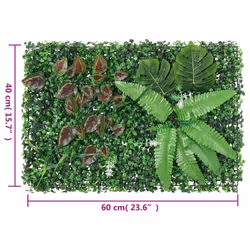 vidaXL Artificial Plant Fence Garden Privacy Fence ScreenÂ 24 pcs Green 40x60cm