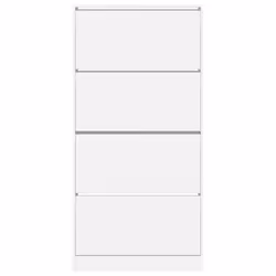 vidaXL Shoe Cabinet with 4 Flip-Drawers Shoe Storage Shelf Shoe Rack Cupboard - white, 80 x 21 x 163.5 cm - Additional view 5