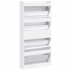 vidaXL Shoe Cabinet with 4 Flip-Drawers Shoe Storage Shelf Shoe Rack Cupboard - white, 80 x 21 x 163.5 cm - Additional view 7