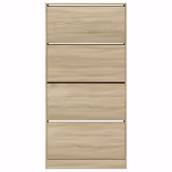 vidaXL Shoe Cabinet with 4 Flip-Drawers Shoe Storage Shelf Shoe Rack Cupboard - sonoma oak, 80 x 21 x 163.5 cm - Additional view 5