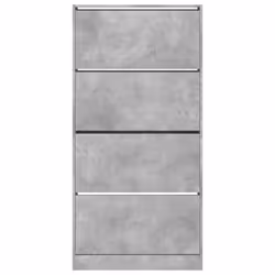 vidaXL Shoe Cabinet with 4 Flip-Drawers Shoe Storage Shelf Shoe Rack Cupboard - concrete grey, 80 x 21 x 163.5 cm - Additional view 5