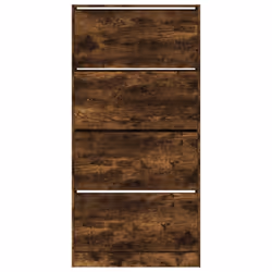 vidaXL Shoe Cabinet with 4 Flip-Drawers Shoe Storage Shelf Shoe Rack Cupboard - smoked oak, 80 x 21 x 163.5 cm - Additional view 5