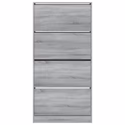 vidaXL Shoe Cabinet with 4 Flip-Drawers Shoe Storage Shelf Shoe Rack Cupboard - grey sonoma, 80 x 21 x 163.5 cm - Additional view 5