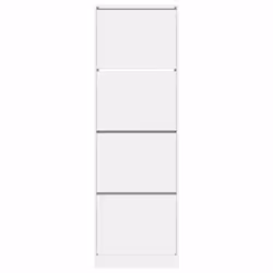 vidaXL Shoe Cabinet with 4 Flip-Drawers Shoe Storage Shelf Shoe Rack Cupboard - white, 60 x 34 x 187.5 cm - Additional view 5