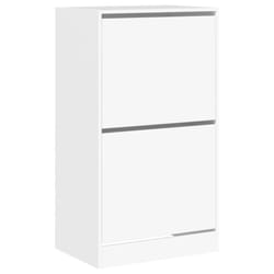 vidaXL Shoe Cabinet with 4 Flip-Drawers Shoe Storage Shelf Shoe Rack Cupboard - white, 60 x 42 x 108 cm