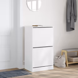 vidaXL Shoe Cabinet with 4 Flip-Drawers Shoe Storage Shelf Shoe Rack Cupboard - white, 60 x 42 x 108 cm