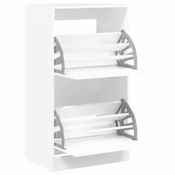 vidaXL Shoe Cabinet with 4 Flip-Drawers Shoe Storage Shelf Shoe Rack Cupboard - white, 60 x 42 x 108 cm - Additional view 4