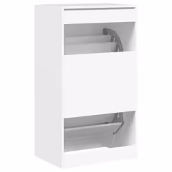 vidaXL Shoe Cabinet with 4 Flip-Drawers Shoe Storage Shelf Shoe Rack Cupboard - white, 60 x 42 x 108 cm - Additional view 7