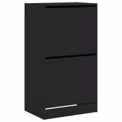vidaXL Shoe Cabinet with 4 Flip-Drawers Shoe Storage Shelf Shoe Rack Cupboard - black, 60 x 42 x 108 cm