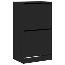 vidaXL Shoe Cabinet with 4 Flip-Drawers Shoe Storage Shelf Shoe Rack Cupboard - black, 60 x 42 x 108 cm