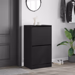 vidaXL Shoe Cabinet with 4 Flip-Drawers Shoe Storage Shelf Shoe Rack Cupboard - black, 60 x 42 x 108 cm