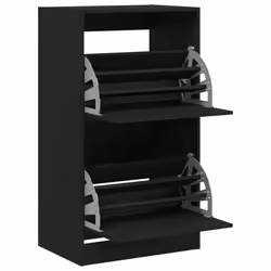 vidaXL Shoe Cabinet with 4 Flip-Drawers Shoe Storage Shelf Shoe Rack Cupboard - black, 60 x 42 x 108 cm - Additional view 4