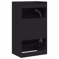 vidaXL Shoe Cabinet with 4 Flip-Drawers Shoe Storage Shelf Shoe Rack Cupboard - black, 60 x 42 x 108 cm - Additional view 7