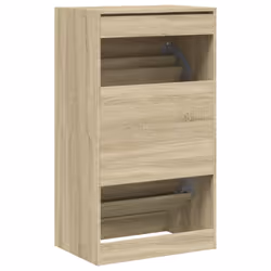 vidaXL Shoe Cabinet with 2 Flip-Drawers Shoe Storage Shelf Rack Sonoma Oak - Additional view 7