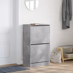 vidaXL Shoe Cabinet with 4 Flip-Drawers Shoe Storage Shelf Shoe Rack Cupboard - concrete grey, 60 x 42 x 108 cm - Additional view 2