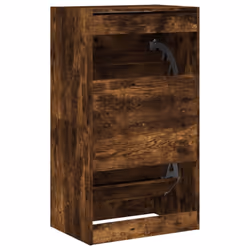 vidaXL Shoe Cabinet with 4 Flip-Drawers Shoe Storage Shelf Shoe Rack Cupboard - smoked oak, 60 x 42 x 108 cm - Additional view 7