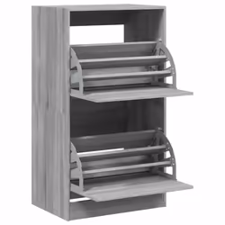 vidaXL Shoe Cabinet with 4 Flip-Drawers Shoe Storage Shelf Shoe Rack Cupboard - grey sonoma, 60 x 42 x 108 cm - Additional view 4