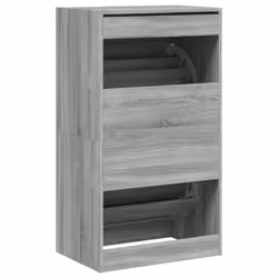vidaXL Shoe Cabinet with 4 Flip-Drawers Shoe Storage Shelf Shoe Rack Cupboard - grey sonoma, 60 x 42 x 108 cm - Additional view 7
