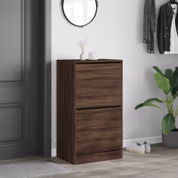 vidaXL Shoe Cabinet with 4 Flip-Drawers Shoe Storage Shelf Shoe Rack Cupboard - brown oak, 60 x 42 x 108 cm - Additional view 2