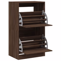 vidaXL Shoe Cabinet with 4 Flip-Drawers Shoe Storage Shelf Shoe Rack Cupboard - brown oak, 60 x 42 x 108 cm - Additional view 4