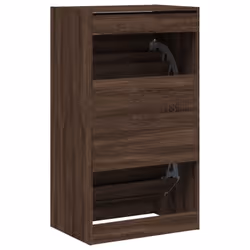 vidaXL Shoe Cabinet with 4 Flip-Drawers Shoe Storage Shelf Shoe Rack Cupboard - brown oak, 60 x 42 x 108 cm - Additional view 7