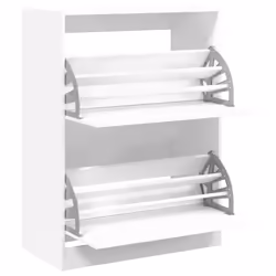 vidaXL Shoe Cabinet with 4 Flip-Drawers Shoe Storage Shelf Shoe Rack Cupboard - white, 80 x 42 x 108 cm - Additional view 4