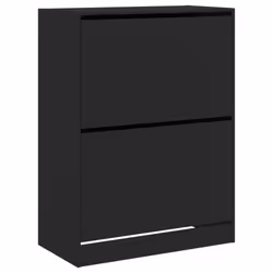 vidaXL Shoe Cabinet with 4 Flip-Drawers Shoe Storage Shelf Shoe Rack Cupboard - black, 80 x 42 x 108 cm