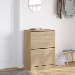 vidaXL Shoe Cabinet with 4 Flip-Drawers Shoe Storage Shelf Shoe Rack Cupboard - sonoma oak, 80 x 42 x 108 cm
