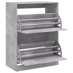 vidaXL Shoe Cabinet with 4 Flip-Drawers Shoe Storage Shelf Shoe Rack Cupboard - concrete grey, 80 x 42 x 108 cm - Additional view 4