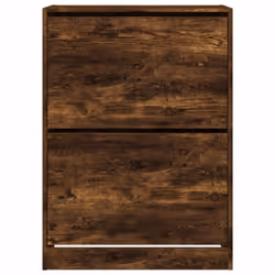 vidaXL Shoe Cabinet with 4 Flip-Drawers Shoe Storage Shelf Shoe Rack Cupboard - smoked oak, 80 x 42 x 108 cm - Additional view 5