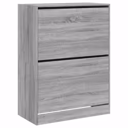 vidaXL Shoe Cabinet with 4 Flip-Drawers Shoe Storage Shelf Shoe Rack Cupboard - grey sonoma, 80 x 42 x 108 cm