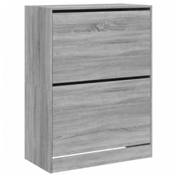vidaXL Shoe Cabinet with 4 Flip-Drawers Shoe Storage Shelf Shoe Rack Cupboard - grey sonoma, 80 x 42 x 108 cm